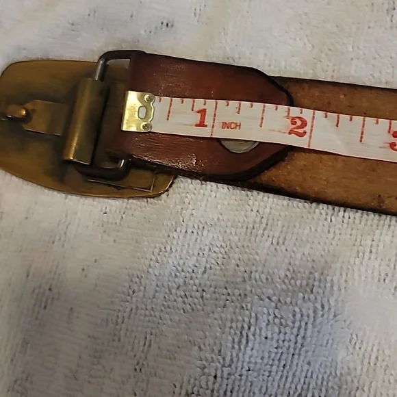 Masonic Harry Klitzner Brass Belt Buckle On Leather Belt - Picture 8 of 9